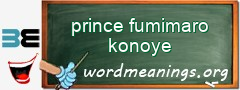 WordMeaning blackboard for prince fumimaro konoye
